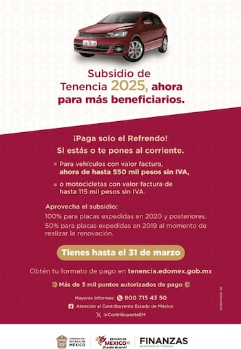 Tenencia 2025 en el Edomex