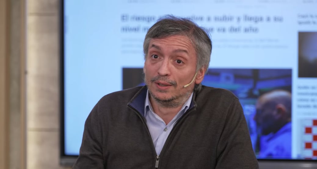 Máximo Kirchner habla durante la entrevista con Infobae al Mediodía