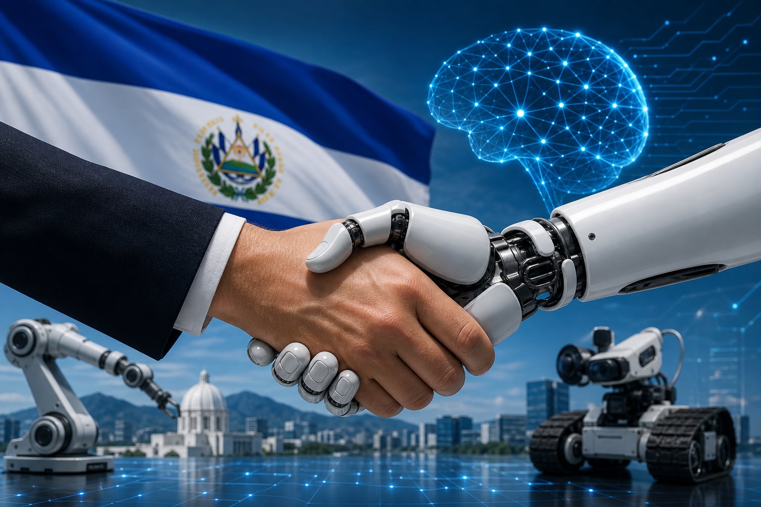 El Salvador proyecta la contratación directa de servicios de inteligencia artificial y robótica para impulsar proyectos tecnológicos estatales. (Imagen Ilustrativa Infobae)