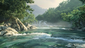 Hermoso río mexicano rodeado de