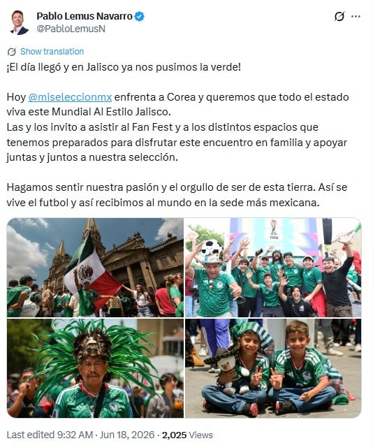 Pablo Lemus a través de su cuenta oficial de X. (captura de pantalla)
