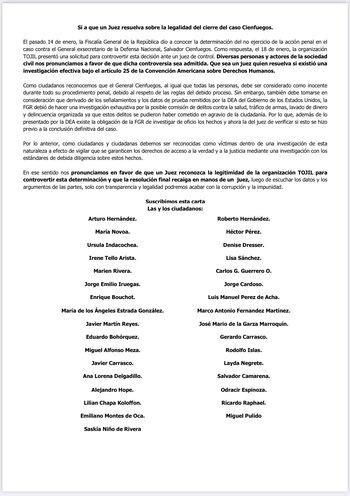 comunicado TOJIL (Foto: Twitter@TojilAJ)