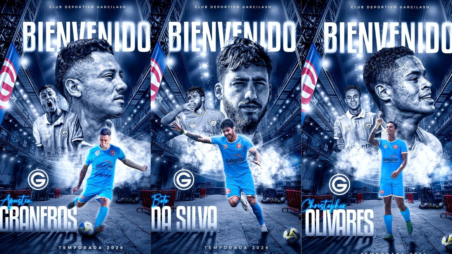 Deportivo Garcilaso oficializó las incorporaciones de Agustín Graneros, Beto da Silva y Christopher Olivares. Crédito: X Deportivo Garcilaso.