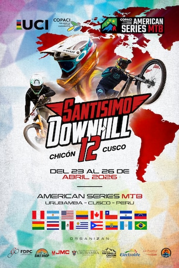 El flyer oficial del Santísimo Downhill 2026.