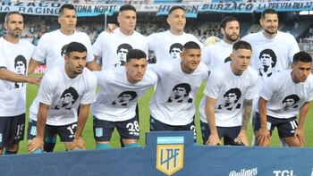 Los jugadores de Racing con