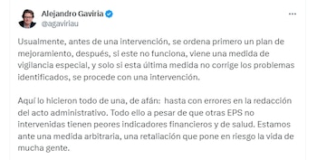 Alejandro Gaviria en X