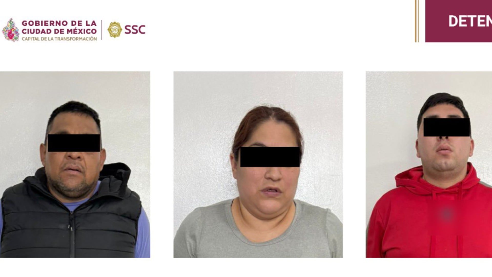 Tres presuntos integrantes de