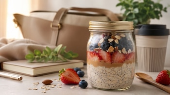 Avena overnight para llevar al trabajo: receta fácil, nutritiva y sin cocción
