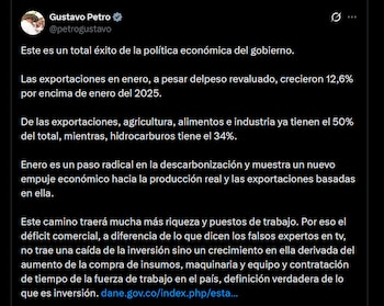 Gustavo Petro - crédito @petrogustavo/X