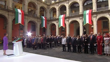 Hugo Aguilar y Maru Campos en Segundo Informe de gobierno de Sheinbaum