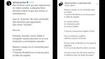 Las tres colombianas dejaron un mensaje al final de la grabación - créditos @manuelamv1/IG | @ft.victoriamartinez/IG | @deirani.prieto/IG