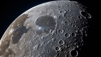 La luna muestra una parte