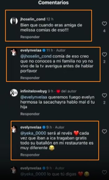 Evelyn Vela y sus duras