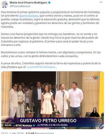 María José Pizarro reivindicó logros de Petro y convocó a la oposición a defender conquistas - crédito @PizarroMariaJo/X