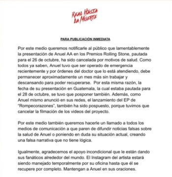 El cantante boricua canceló dos