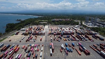 Una vista de drones muestra
