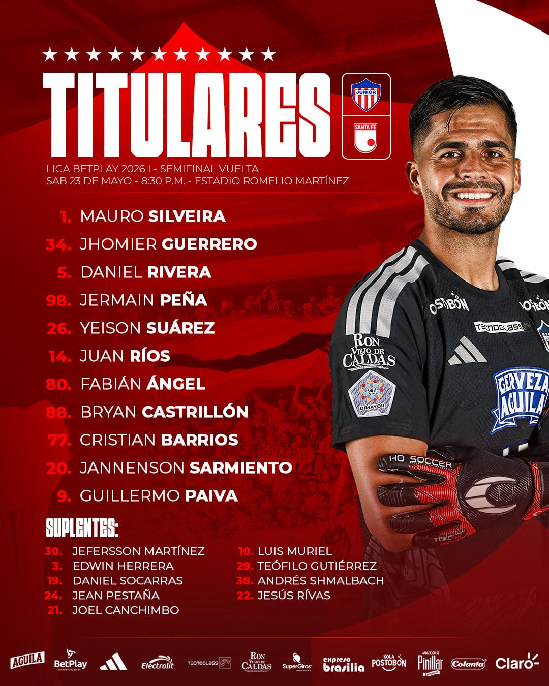 Subida júnior contra o Santa Fe, segunda mão das semifinais da BetPlay League - crédito Junior FC