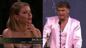 La reacción de Evangelina Anderson luego de que Ian Lucas ganara el premio revelación