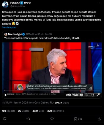 El atacante mexicano respondió con