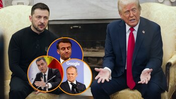 El presidente Donald Trump, derecha,