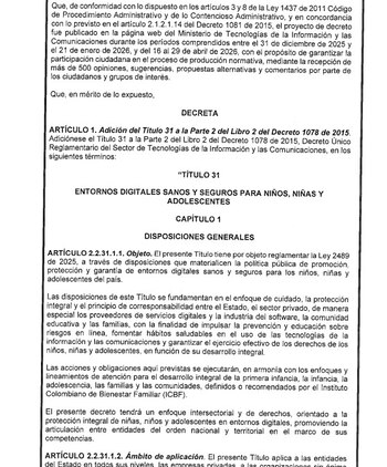 El objetivo es prevenir riesgos digitales, proteger los derechos de los menores en línea y fortalecer la educación digital - crédito Ministerio de la TIC