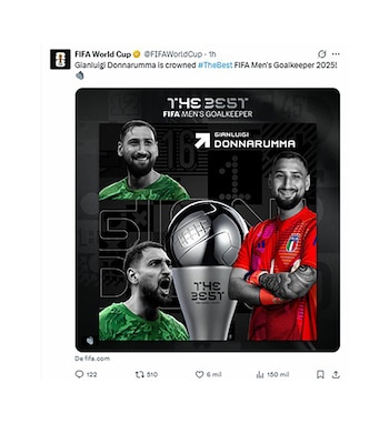 Donnarumma fue confirmado como ganador