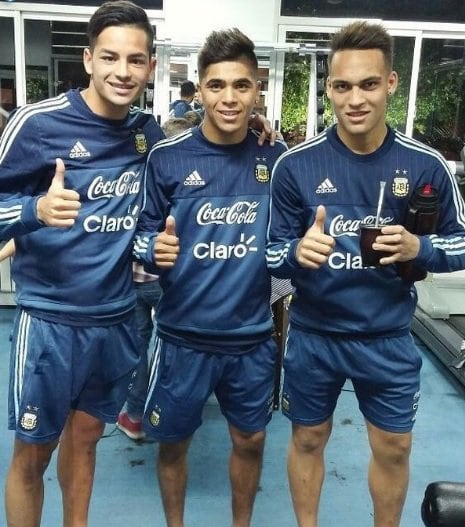 El trío de Racing que viajó al torneo Sub 20 de L'Alcúdia en 2016: Brian Mansilla, Guille y Lautaro Martínez