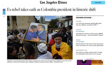 El medio norte americano se refirió al presidente de la republica Gustavo Petro como un ex combatiente
Foto: Vía latimes.com