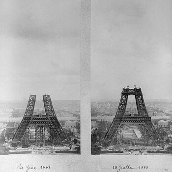 La torre durante su construcción