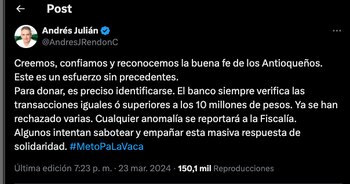 El gobernador de Antioquia hace