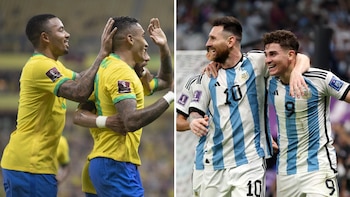 Alineaciones del Brasil vs Argentina