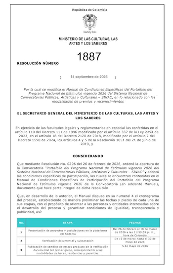 Programa Nacional de Estímulos - crédito suministrada