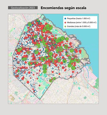 Distribución de obras según superficie