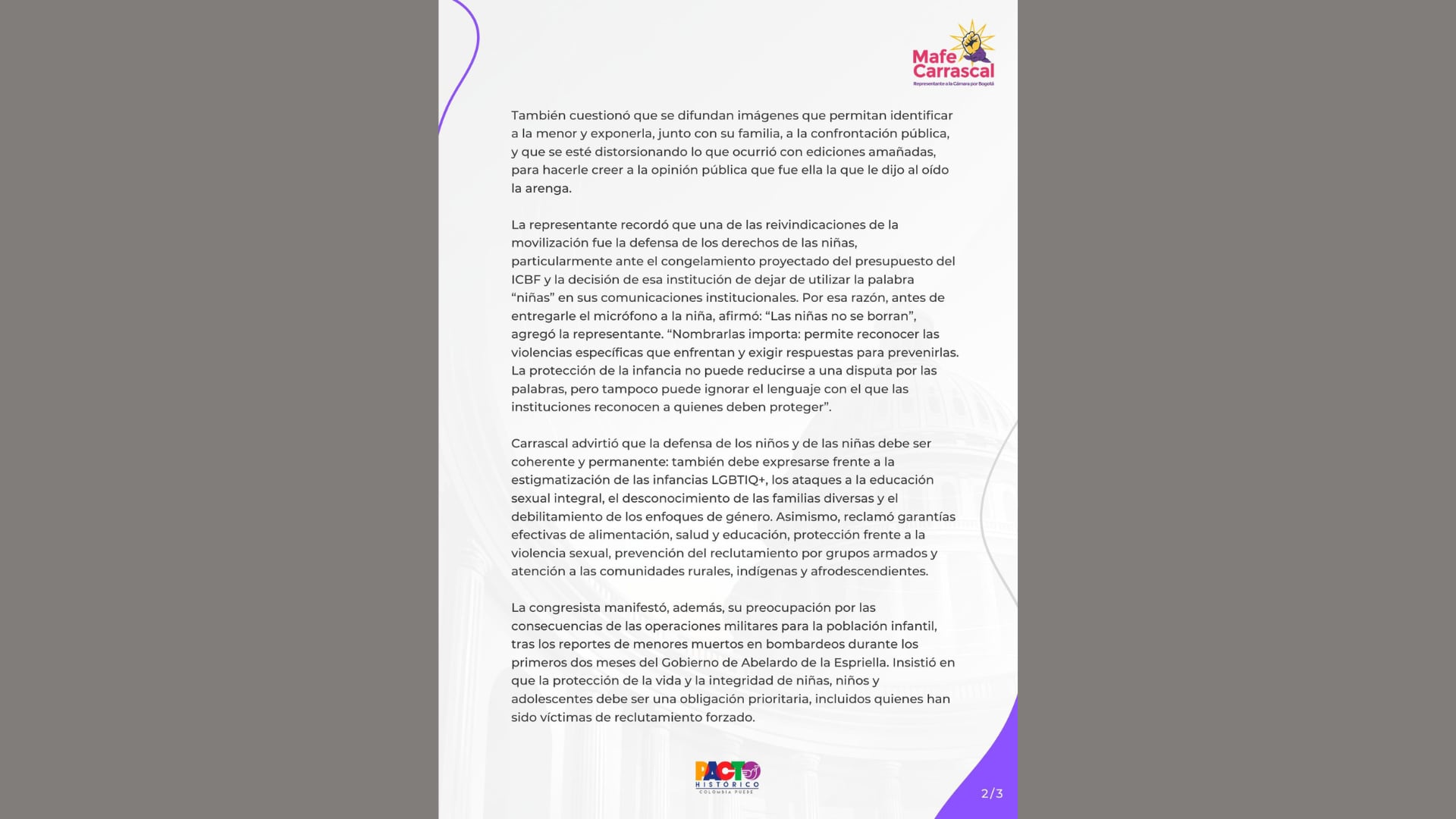 Mafe Carrascal aseguró que no indujo a la menor a decir una grosería - crédito @MafeCarrascal/X