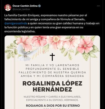 Óscar Cantón lamentó el fallecimiento