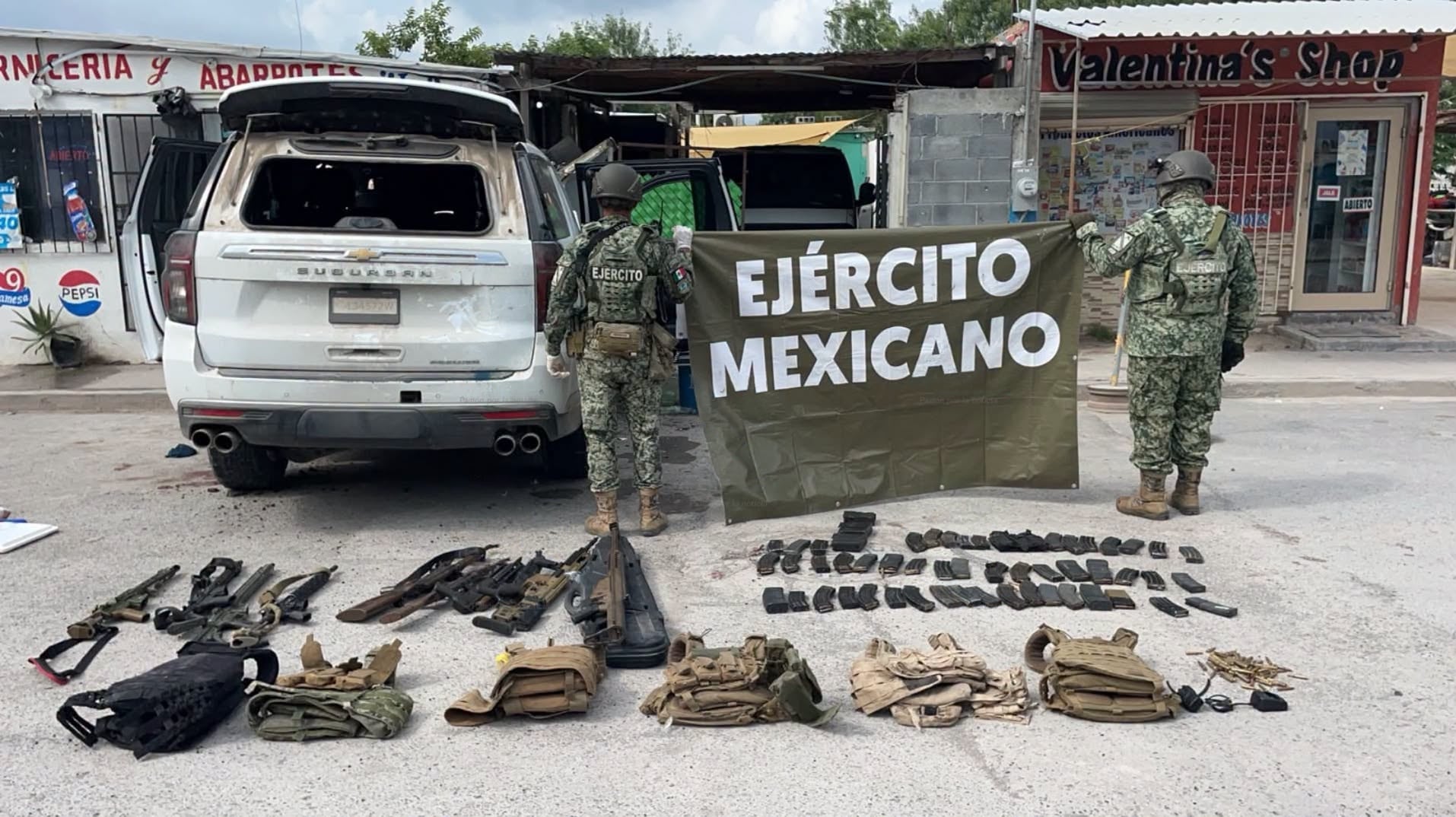Equipo asegurado luego del enfrentamiento. Crédito: Redes Sociales