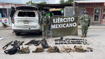 Equipo asegurado luego del enfrentamiento. Crédito: Redes Sociales