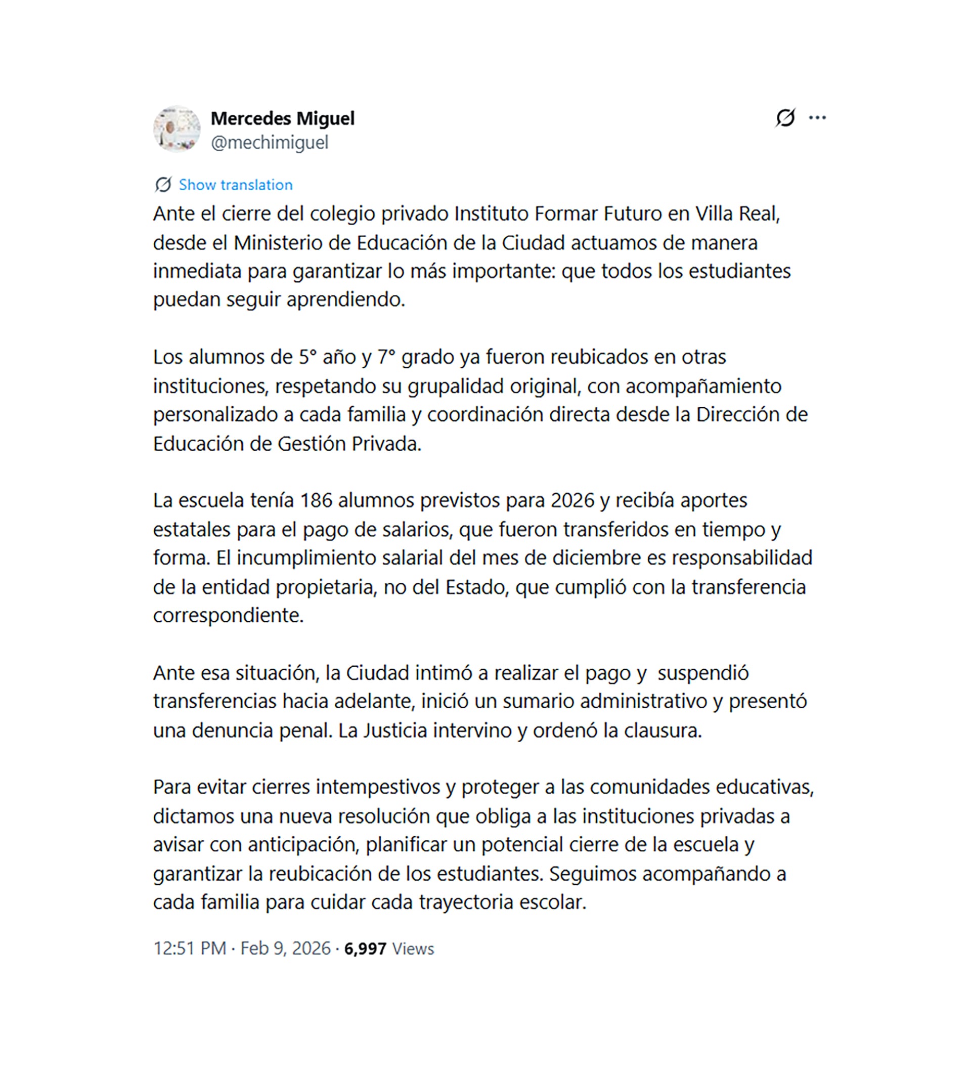 El Ministerio de Educación de la Ciudad de Buenos Aires intervino tras el cierre del Instituto Formar Futuro en Villa Real, garantizando la reubicación de sus estudiantes y dictando una nueva resolución para evitar futuros cierres intempestivos