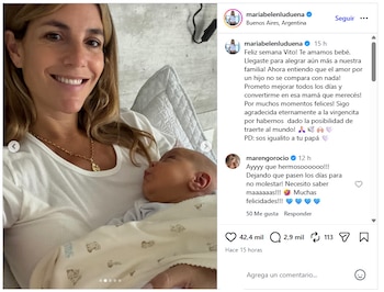 Belen Ludueña y su hijo Vito