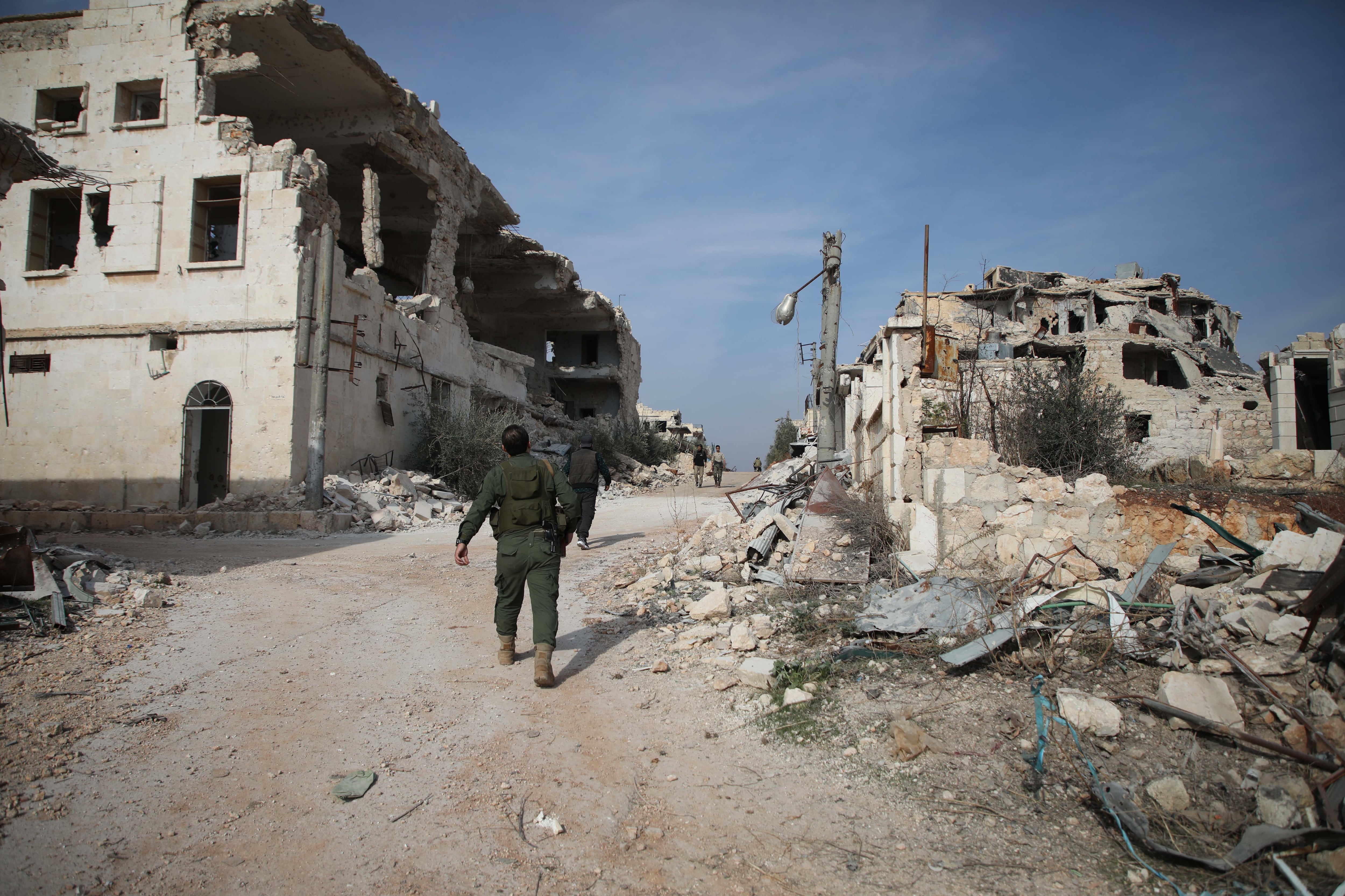 Imagen de Siria en 2018, el año en que Mohammad decidió irse como fuera posible (Photo by Aaref WATAD / AFP)