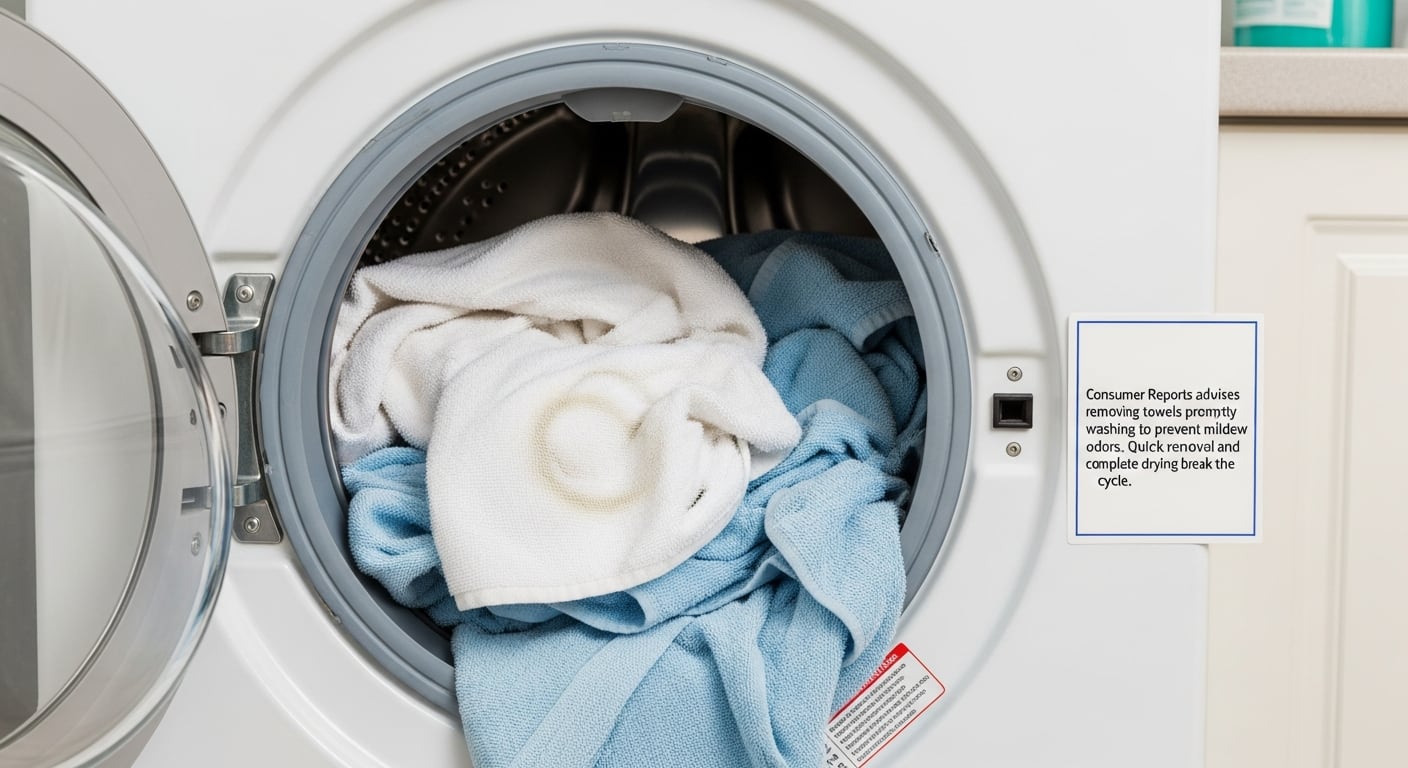 Consumer Reports advierte que el retiro rápido y el secado completo de las toallas del lavarropas previene el olor a humedad en el hogar. (Imagen Ilustrativa Infobae)