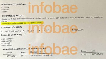 El informe médico de la