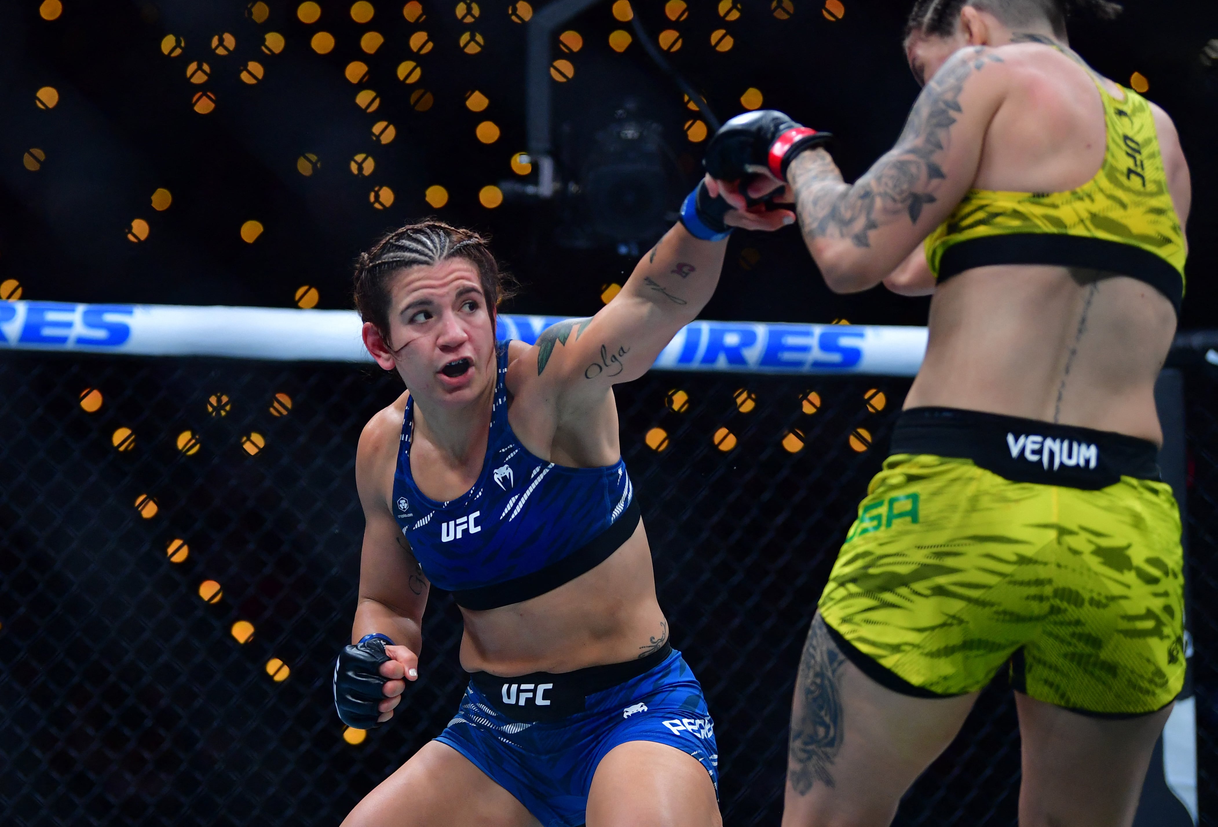 Ailín Pérez, la luchadora argentina que quiere hacer historia en la UFC (Gary A. Vasquez-Imagn Images)