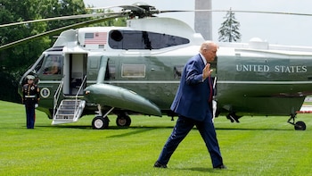 Donald Trump al llegar a