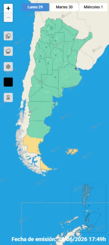 Las ráfagas podrían alcanzar los 90 km/h (SMN)
