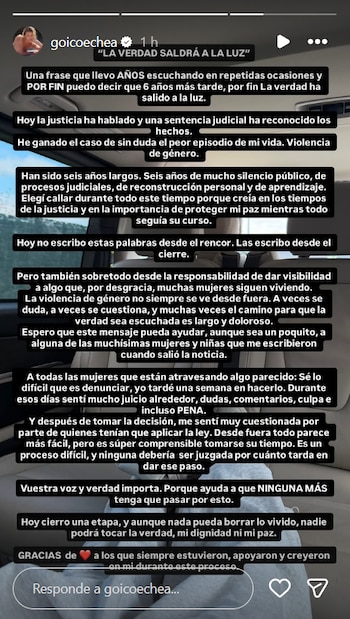 Jessica Goicoechea confirma su victoria