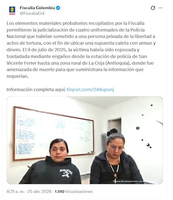 - crédito @FiscaliaCol/X