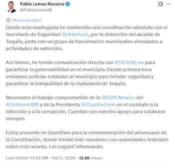 Crédito: X(@PabloLemusN)