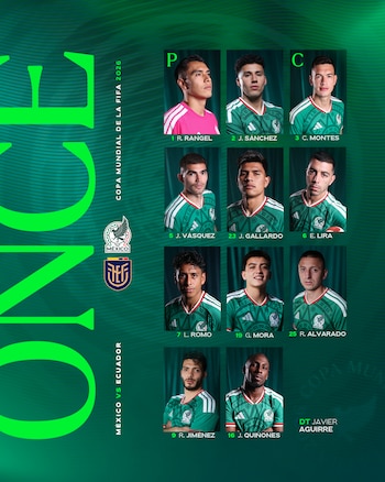 Alineación de México. X: @miseleccionmx