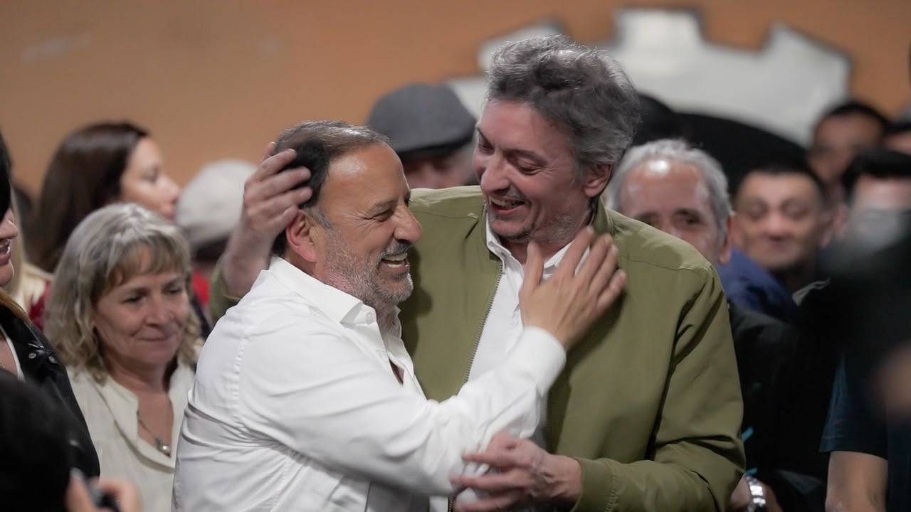 Kirchner y Quintela durante el acto que tuvo lugar ayer en La Rioja